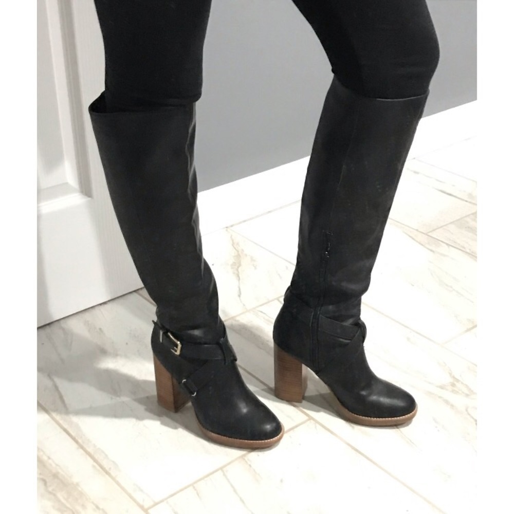 H&M black knee high boots Sz 8 Eu 39